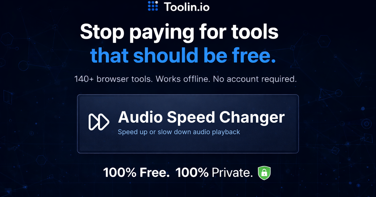 Audio Speed Changer – Speed Up or Slow Down Audio | Toolin | toolin.io