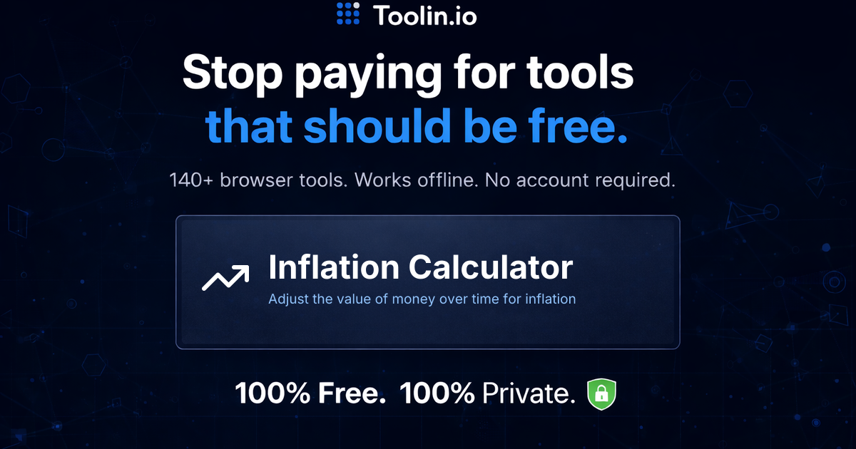 Best Inflation Tool Inflation Calculator – Purchasing Power Calculator | Toolin | toolin.io