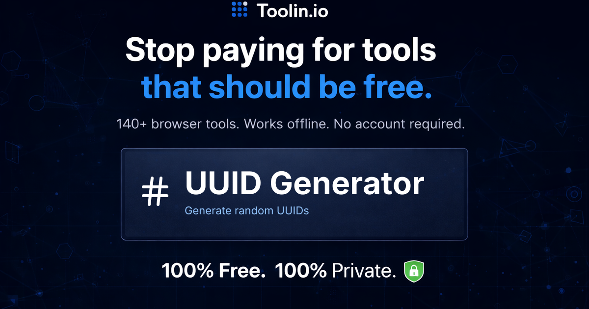 How to Generate a UUID – Create Unique IDs Free | Toolin | toolin.io