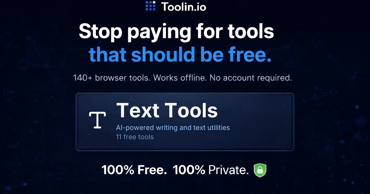 A Text Utility Free Text Tools Online - 12 Tools | toolin.io